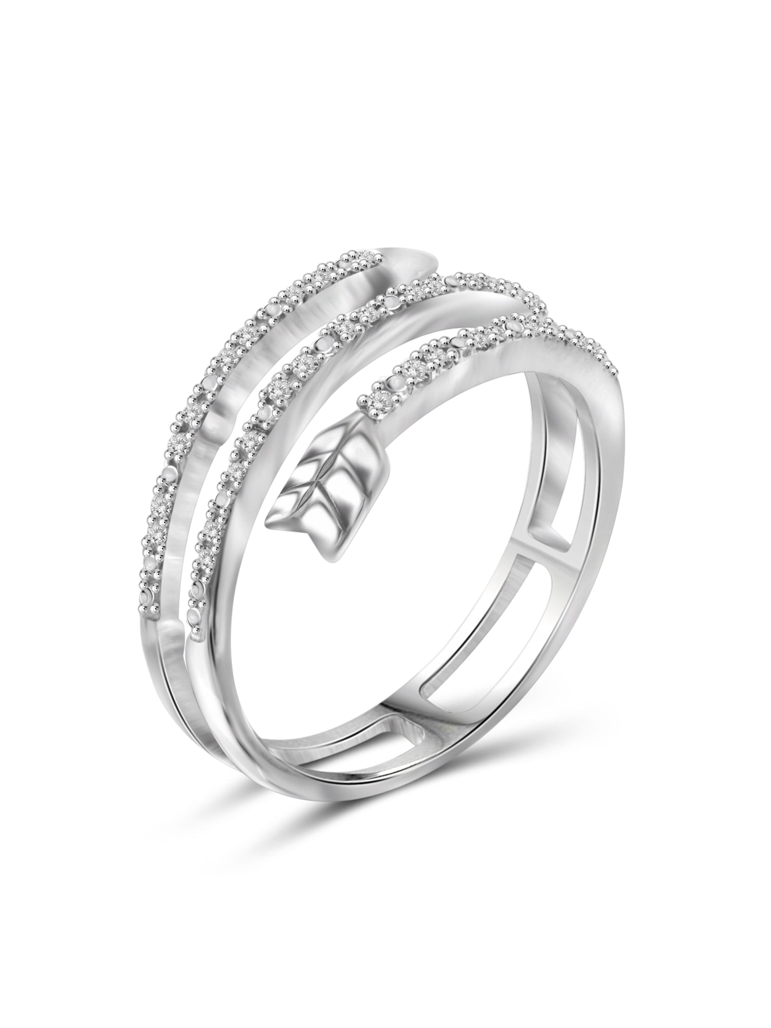 JewelersClub 0.925 Sterling Silver Accent White diamond Open Ring for Women | Diamonds for Everyday Womens Wear