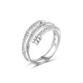 thumbnail image 3 of JewelersClub 0.925 Sterling Silver Accent White diamond Open Ring for Women | Diamonds for Everyday Womens Wear, 3 of 4