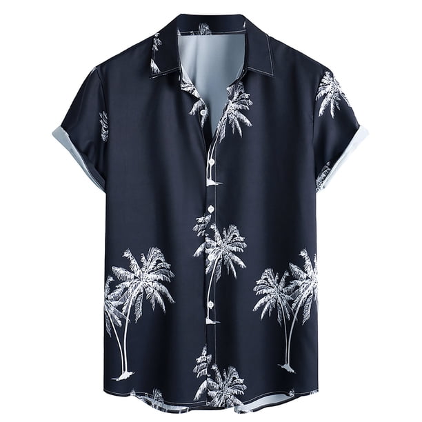 Camisas casuales de manga corta con botones a la moda de verano para hombres Pompotops oipoqjl43084