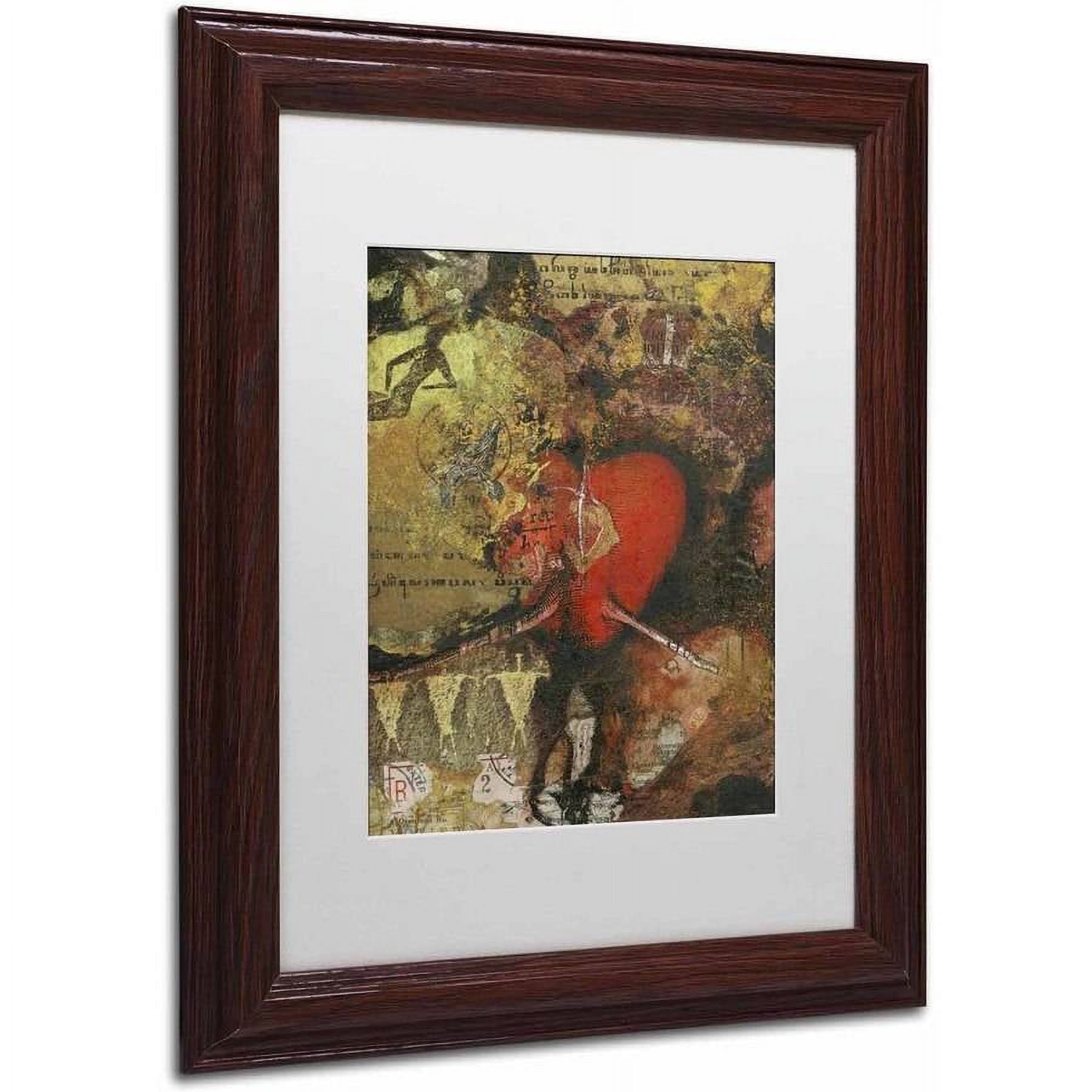Trademark Fine Art 'Heart' Canvas Art by Nick Bantock, White Matte, Wood Frame