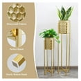 thumbnail image 3 of Set of 2 Planters with Stand Indoor Outdoor Metal Planters for Indoor Plants 30 &40" Tall Morden Planters Flower Pots for Living Room Corner Kitchen Office Garden Balcony Patio Decor, 3 of 4