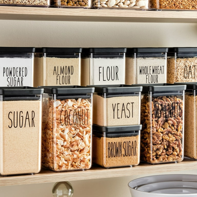 Clear containers and our signature labels help this family stay organized  with their deep pantr…