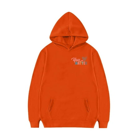 

GEZHEN Girls Middle and Large Children s Fall Dear Person Behind Me Printed Hoodie Casual Versatile Padded Sweater 4-5 Years