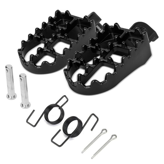 2X Black Motorcycle Foot Pegs Pedal Pad Footrest Left   Right Bolt Aluminium