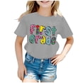 thumbnail image 3 of LILIYA Kid Girls First Day Of School Shirt Hello Kindergarten First/second/third Grade Trendy Short Sleeve Shirts T-Shirt Girl Summer Clothes, 3 of 5
