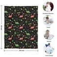thumbnail image 4 of Black Cartoon Dinosaurs Roar Pattern Blanket,Comfortable Soft Flannel Throw Blanket,All Season,Warm Lightweight Blankets for Sofa Bed Couch Living Room Chair,30"x40", 4 of 4