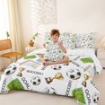 thumbnail image 4 of Erosebridal Green Soccer Court 7pcs Bedding Comforter Set,Football Sport Games Queen Bedding Sets For Boys Teens,Reversible, 4 of 7