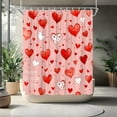 thumbnail image 2 of Happy Valentine''s Day Shower Curtain Red Love Heart Sweet Couple Romantic Woman Elegant Women Wedding Bathroom Curtains Set Polyester Fabric with Hooks 70X70 Inch, 2 of 5