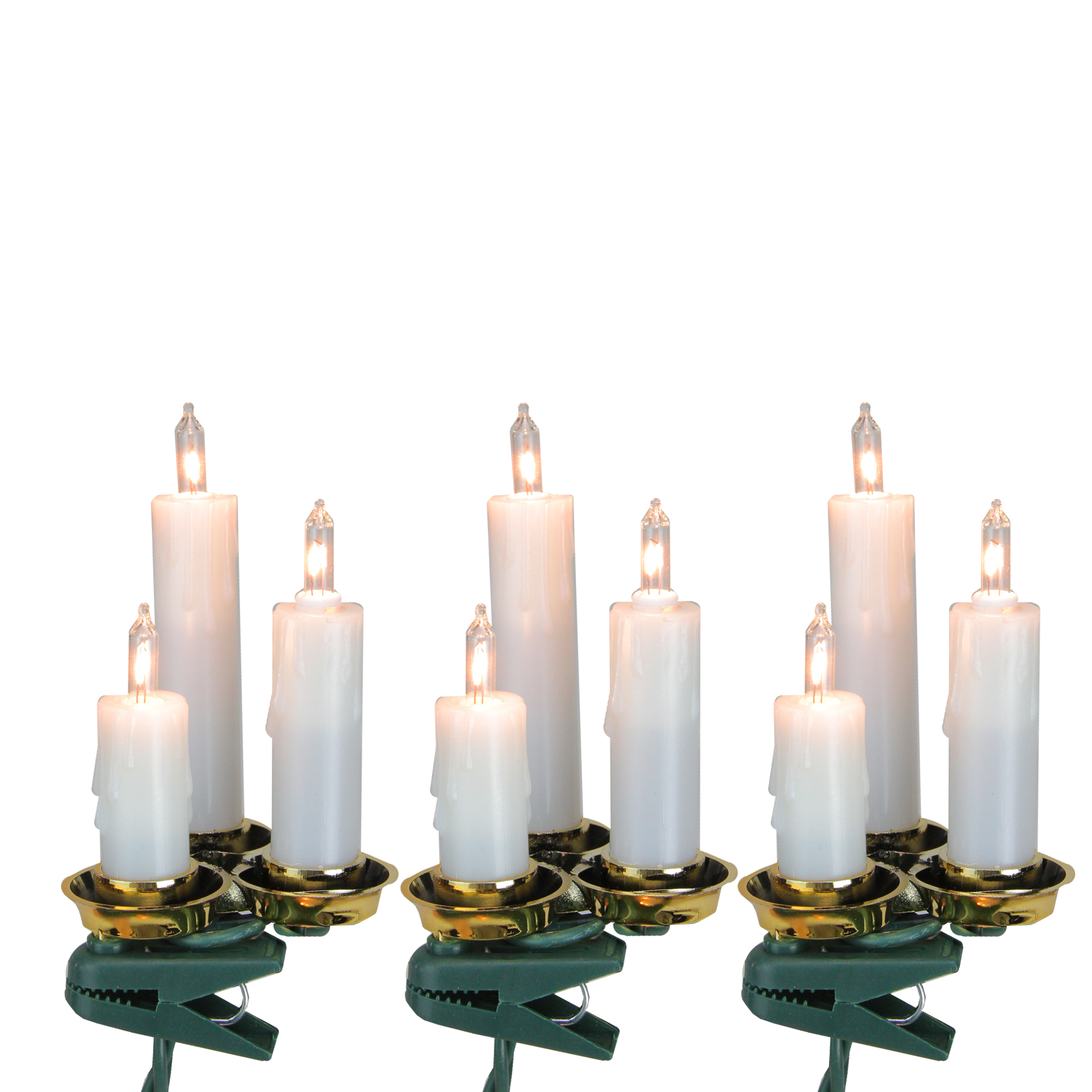 Dripping candle clip on lights for Christmas tree.