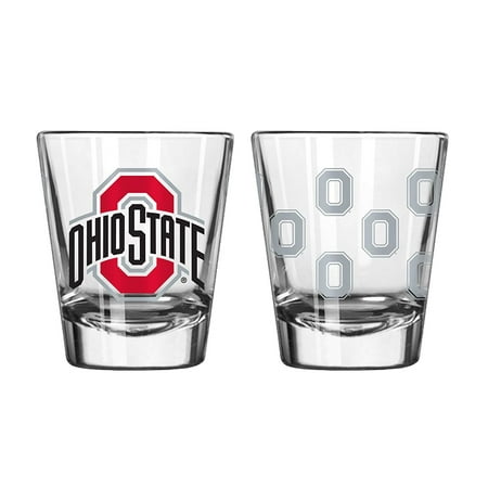 Ohio State Buckeyes Shot Glass - 2 Pack Satin Etch, Quick shipping By Boelter (Best Way To Pack Glass For Shipping)