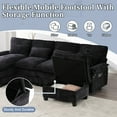 thumbnail image 4 of 106" U Shape Sectional Sofa Cloud Couch for Living Room, Upholstery Comfy Modular Sofas, 4 Seat Chenille U-Shaped Sleeper Sofa with Chaise Lounge, Ottoman & Pillows (Black), 4 of 11