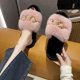 thumbnail image 4 of Pantuflas peludas y esponjosas con punta abierta para otoño e invierno, pantuflas cálidas de suela gruesa para interior de casa para mujer, pantuflas de algodón a la moda para mujer, 4 of 5