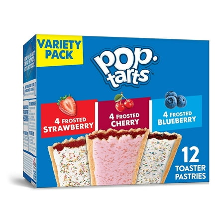 Pop-Tarts Variety Pack - Toaster Pastries For Kids Frosted Strawberry Frosted Blueberry Frosted Cherry (12 Count)