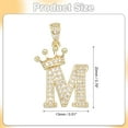 thumbnail image 2 of Encanto de Letra de Corona A-Z, Colgante de Letra M Chapado en Oro con Circonitas, Joyería de Iniciales Monograma para Hombres y Mujeres DIY, 2 of 6