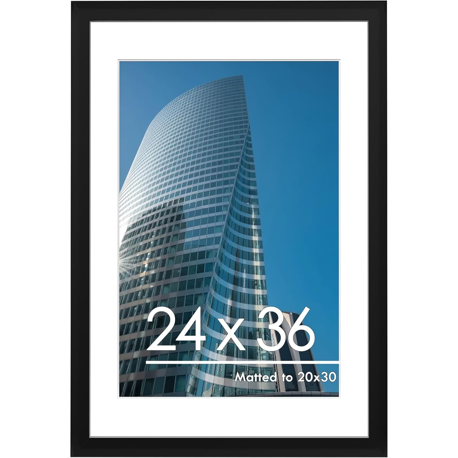 24x36 Poster Frame, Display Pictures 20 x 30 with Mat or 24 x 36 Without Mat, Poster Frames 24 x 36 inches for Wall Mounting Display