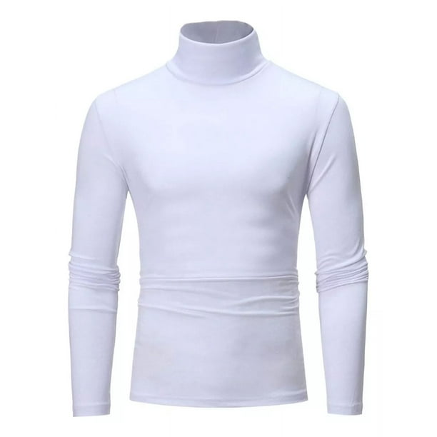 A Camisa De Fondo Simple Cuello Tortuga Manga Larga Hombres