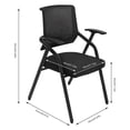 thumbnail image 5 of Folding Office Reception Guest Chair Set of 2, Mesh Net Reception Chair for Waiting Conference Room Blak, 5 of 11