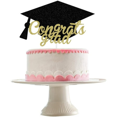 Graduation Cake Topper 2021HTOOQ Congrats Grad Cake Topper Glitter ...