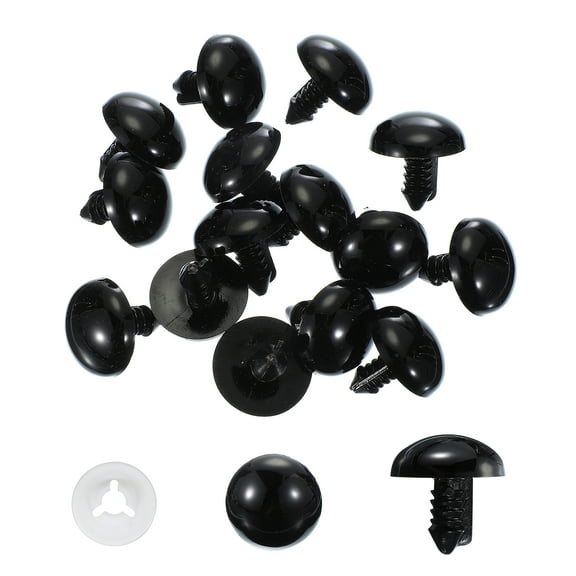 Uxcell 24mm Safety Eyes, 50 Pcs Plastic Craft Eyes with Protective Film, Black