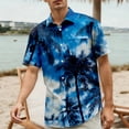 thumbnail image 3 of Mens Shirts Men's Hawaiian Casual Printed Short Sleeve Button Up Shirt Beach Vacation Top for Summer Travel and Casual Parties Men's Clothing Wine XL, 3 of 6