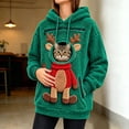 thumbnail image 3 of Frostluinai Christmas Hoodies for Women Fuzzy Fleece Pet Holding Pocket Hoodies Xmas Reindeer Print Cats Dogs Carrier Pouch Pullover S-XXL, 3 of 7