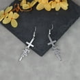 thumbnail image 5 of Custom Name Stainless Steel Dangle Earrings Religion Jewelry Customized Cross Nameplate English Letters Drop Earring Gift, 5 of 5