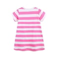thumbnail image 3 of WIBACKER Toddler Girl Cotton Casual Dress Summer Short Sleeve Appliques Striped Tunic Playwear Shirt Dresses - Bees, 3 of 6