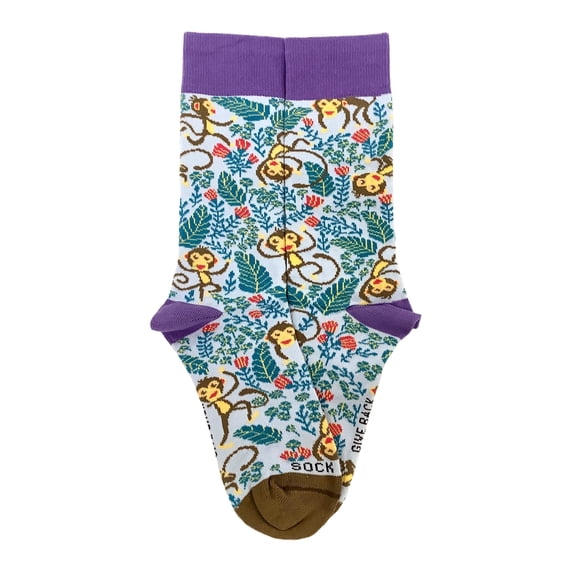 Monkey Playing Socks from the Sock Panda (Adult Small - Shoe Sizes 2-5)