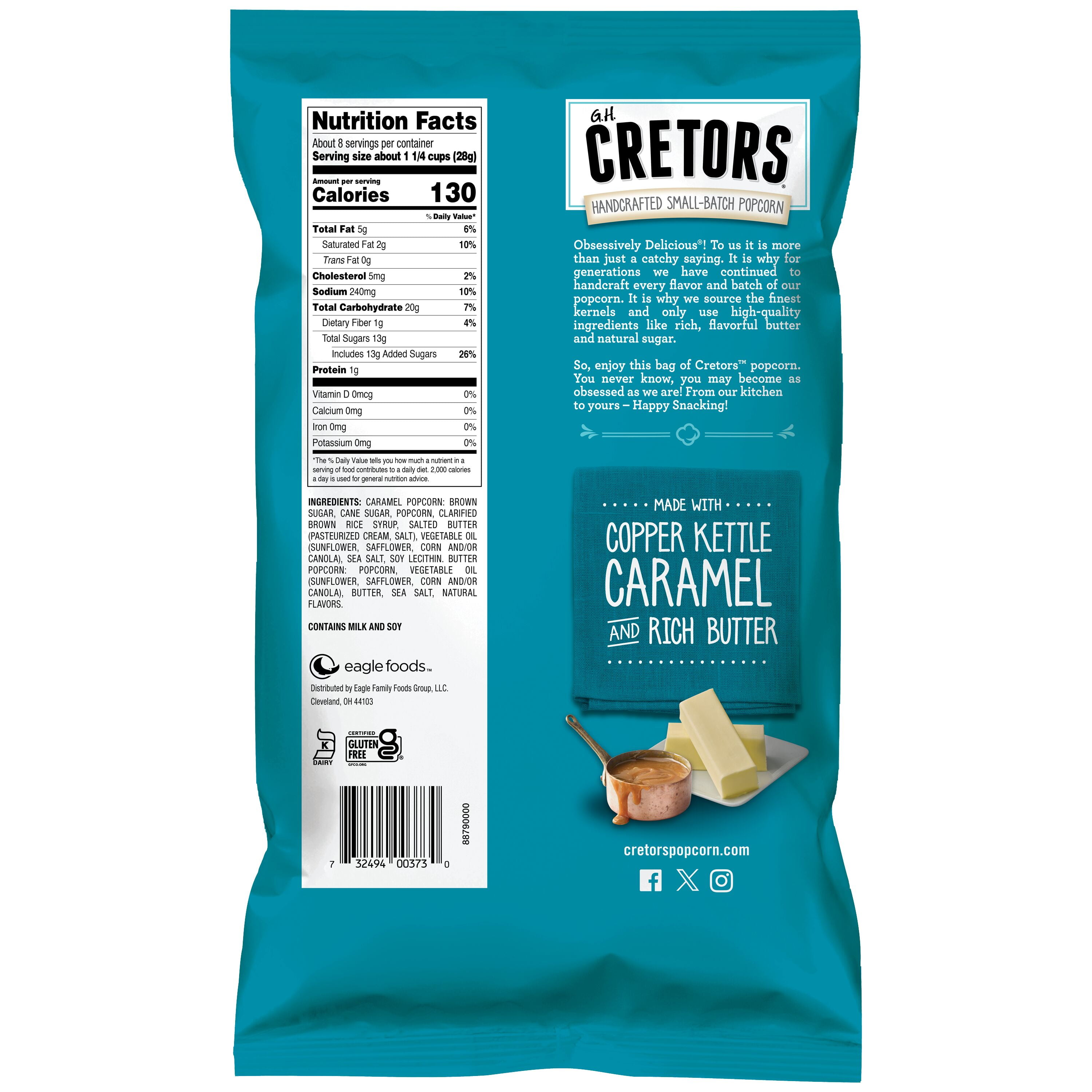 (3 pack) G.H. Cretors Salted Caramel & Butter Mix Popcorn, 7.5 oz Bag
