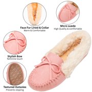 Alpine Swiss Leah Women’s Moccasin Slippers | Faux Fur Lined Slip-On House Shoes | Cozy Warm Comfortable Indoor Outdoor | Stylish Durable