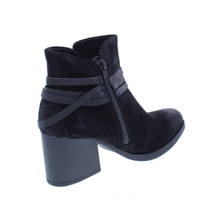 B.O.C. Womens Amber Heel Strap Ankle Boots Black 8 Medium B M Walmart