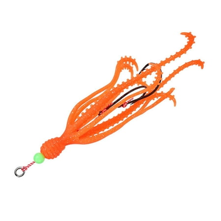 lixuesong Artificial Baits with Double Barbed Hook Squid Lure 15cm 10g Skirt Soft Lures Trolling Baits Fishing Tackle