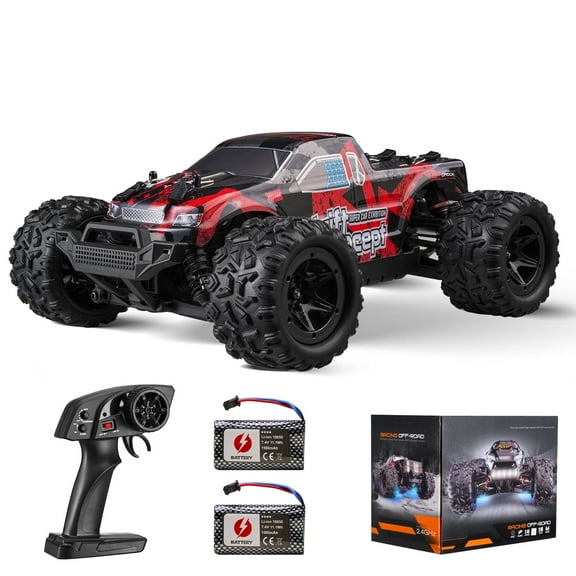 KFFKFF Wireless Operated Vehicle, Kid's RC Car in 1:18 Scale, 4WD Monster Truck for All Terrains, Equipped with 45° Wheelie & Dual Batteries, Achieves 36 km/h Speed, Perfect Present