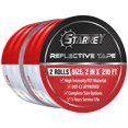 thumbnail image 1 of STARREY Cinta reflectante para exteriores, rojo, blanco, 2 pulgadas x 210 pies, impermeable, autoadhesiva, DOT-C2, reflector de precaución de seguridad, cinta de puntos de visibilidad para automóviles, 1 of 1