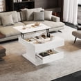 thumbnail image 3 of Noble House 360° Rotating Coffee Table,High-Gloss Lift-Top,White, 3 of 8