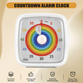 thumbnail image 4 of 60-Minute Visual Timer with Night Light, Countdown Timer,Pomodoro Timer with Rainbow Pattern for Kids and Adults White,1 x Alarm clock,White, 4 of 9