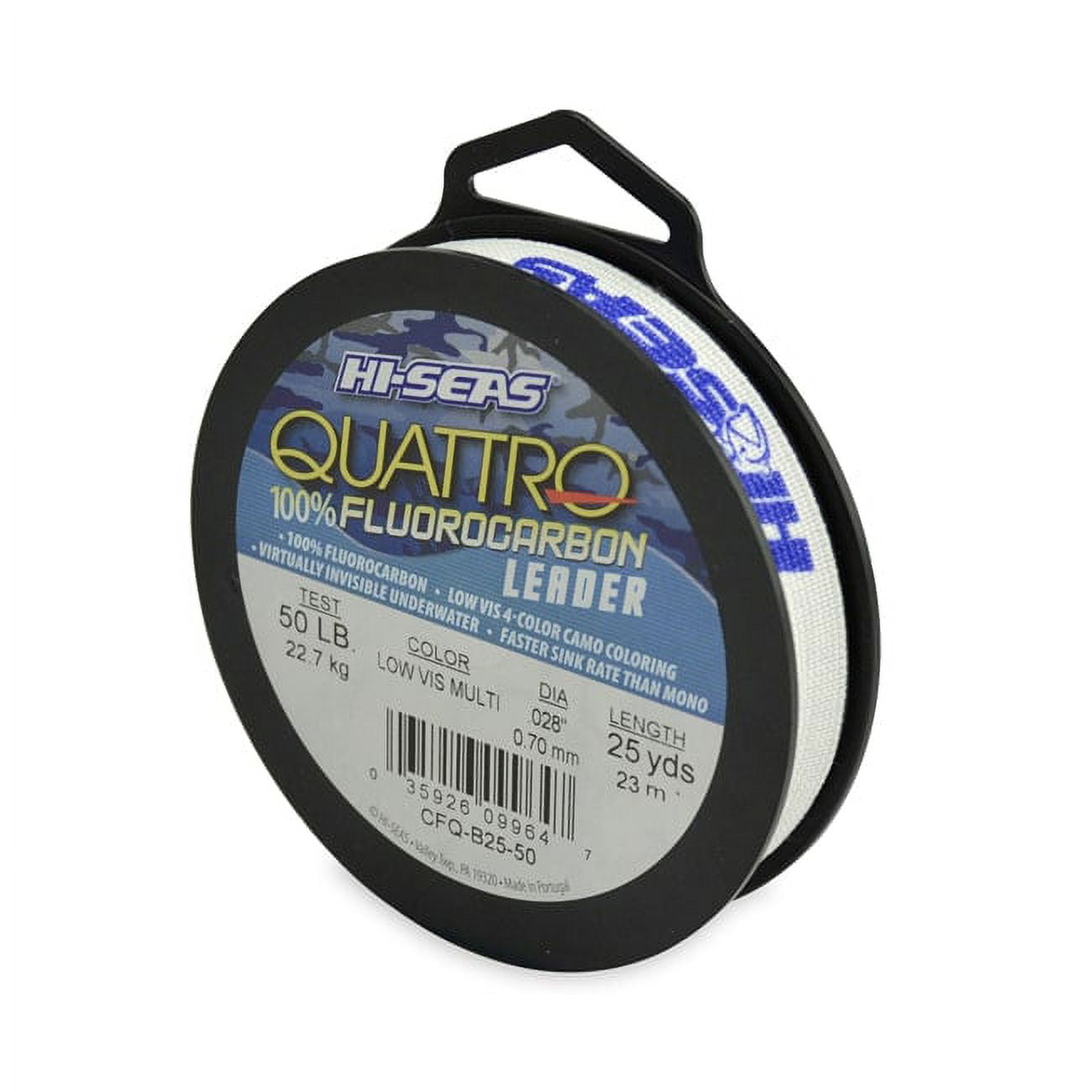 HI SEAS Hi-Seas Quattro Fluoro 25yds - 4-Color Camo 80# Fluorocarbon Leader