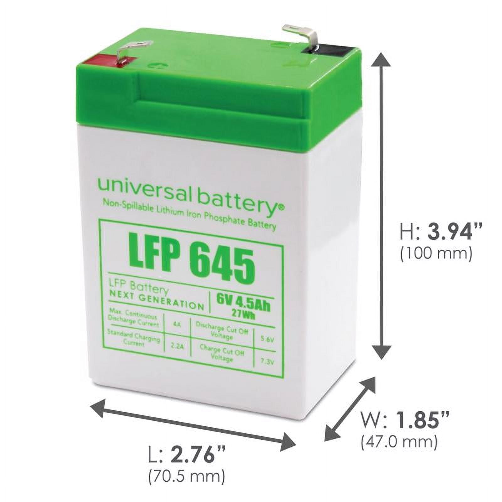 Universal Power Group  LFP645 4.5 Ah & 6V Universal Battery