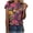 Hot Pink, variant on Penkiiy Floral Shirts for Women's T-Shirts Women's Tops Flower Printing Round Neck Short Sleeved T-shirt Tops