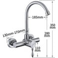 thumbnail image 3 of kitchen faucet Wall-mounted faucet concealed type 304 stainless steel hot and cold sink faucet single lever laundry pool kitchen universal rotation@B, 3 of 4