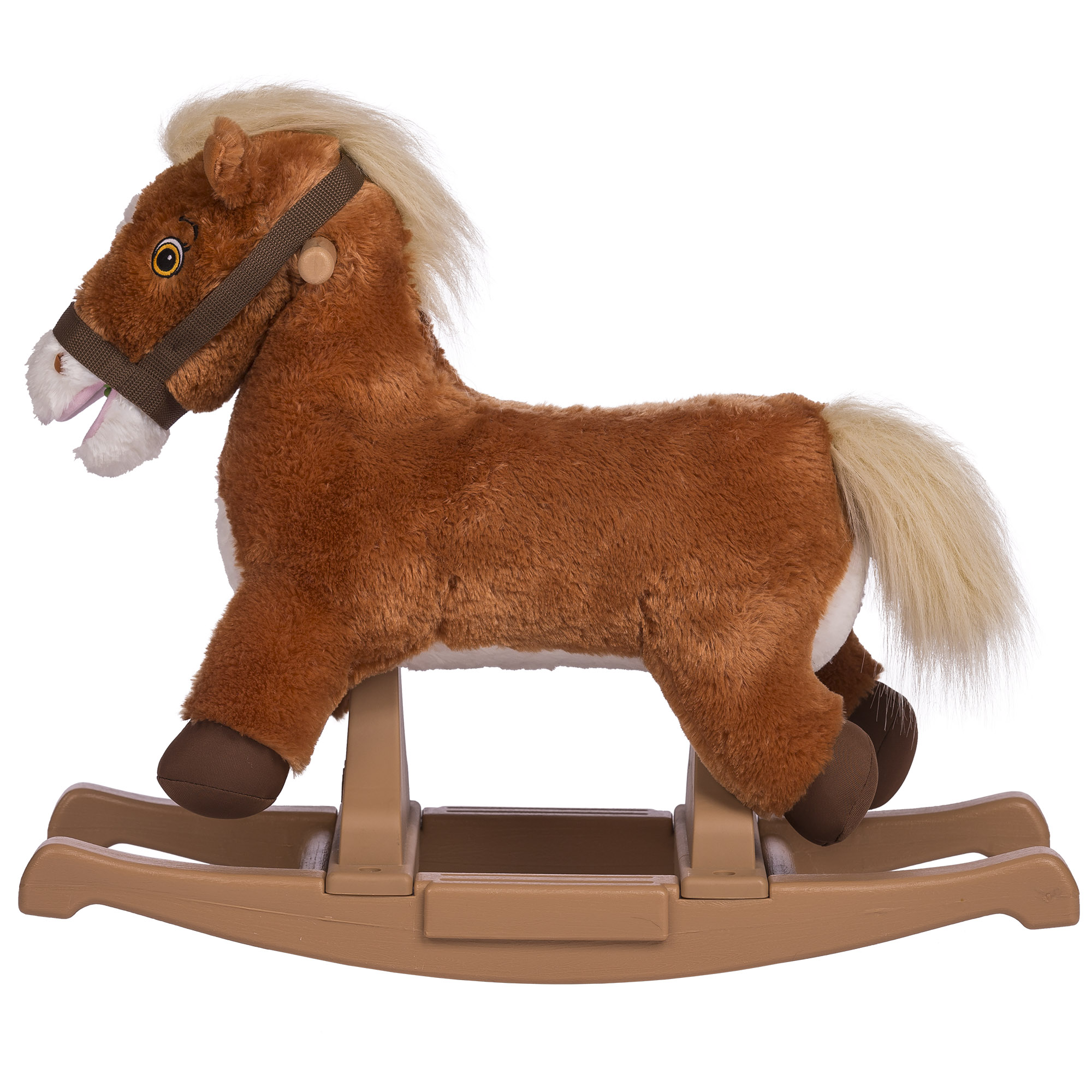 Rockin' Rider Pony Rocker Animated Plush Rocking Horse, Brown - image 3 of 6