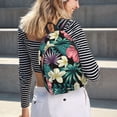thumbnail image 6 of Honeii Green Tropical Leaves Print Canvas College Laptop Backpack, Durable Rucksack Travel Notebook Bag School Backpack Book Bag for Men Women-Medium, 6 of 7