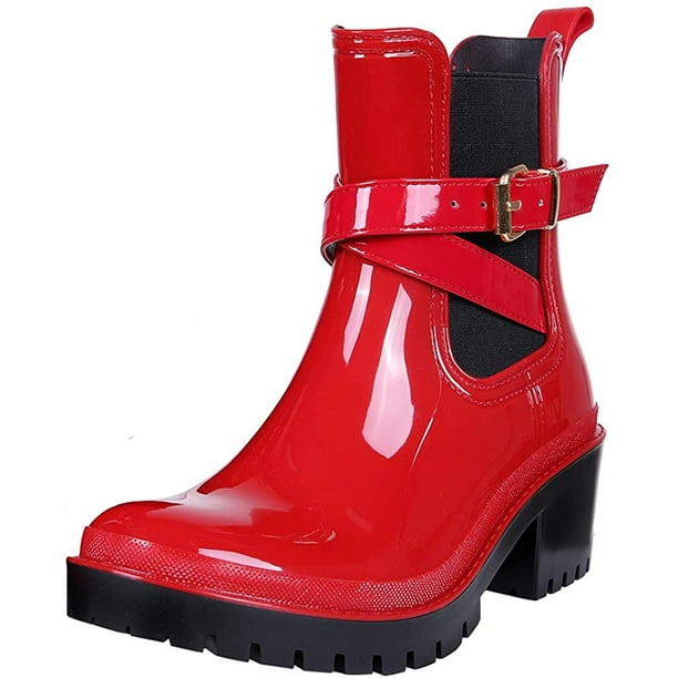 Platform rubber shop boots