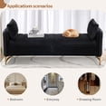 thumbnail image 5 of Aemeios 66"W Tufted Storage Bench for Bedroom End of Bed with Gold Legs and Two Pillows, Black, 5 of 12