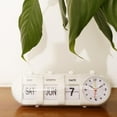 thumbnail image 2 of veasfak Horloge de Bureau en Métal avec Support Manuel Numérique Rétro, Blanc, 2 of 9