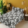 thumbnail image 2 of Ambesonne Flowers Fitted & Flat Sheet with Sham 3 Pcs Set, Magnolia Tree Floral Branch, Twin XL, Dark Taupe Grey and White, 2 of 5
