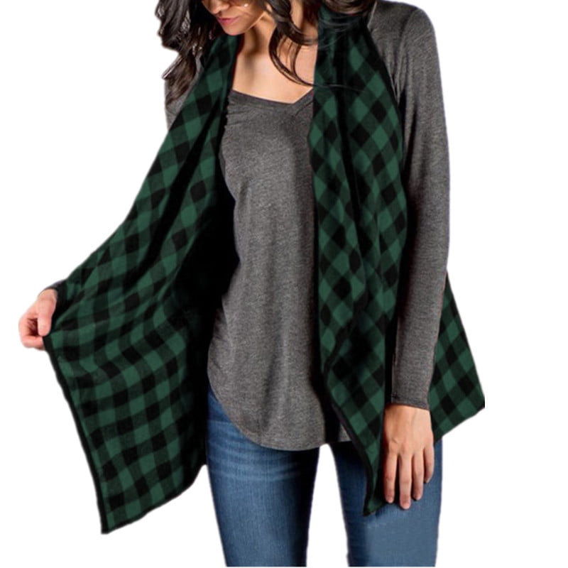 plaid vest cardigan