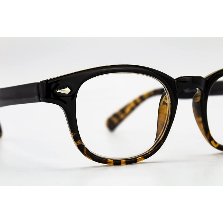 Bell Howell 3 Pack Unisex Reading Glasses 1.0 Comfortable Lightweight Scratch Shatter Resistant Lens Black Brown Gray