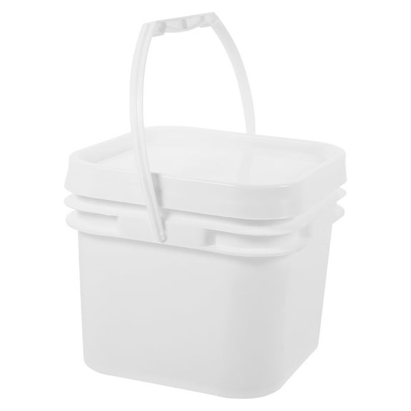 NICEXMAS Plastic Paint Bucket with Lid White PP Material for Home Storage Use