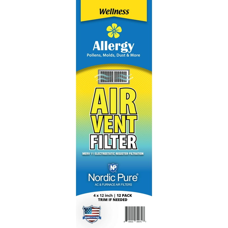 Allergy Reducing Air Vent Filters 4x12 Register Vent Filters 1